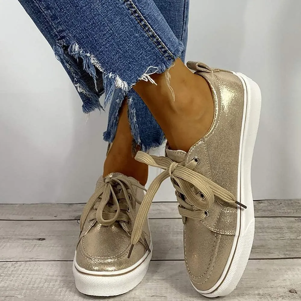 JITUUE Women Flat Sneakers Skateboard Shoes Sneakers