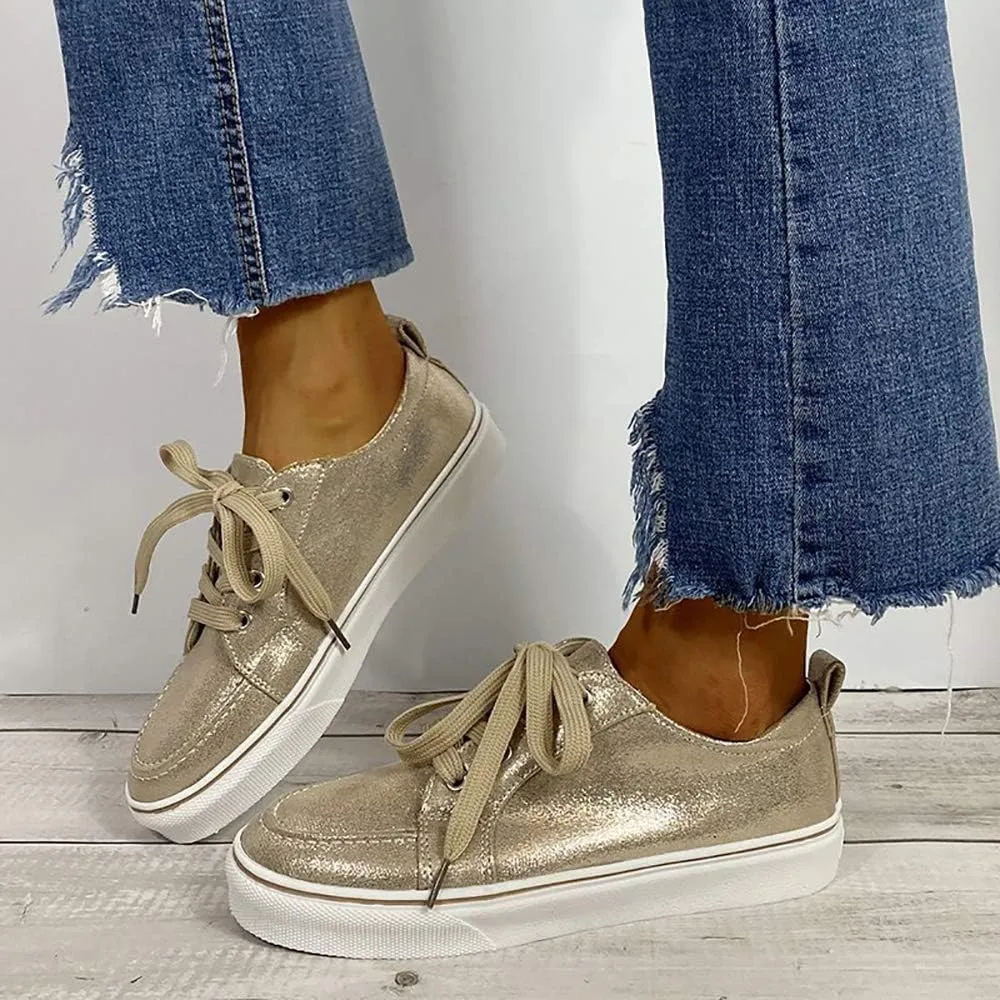JITUUE Women Flat Sneakers Skateboard Shoes Sneakers
