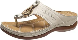 Ladmiple Sandalias para Mujer Elegantes, Sandals Women Orthopedic Open Toe Sandals Retro Anti-Slip Breathable Sandals