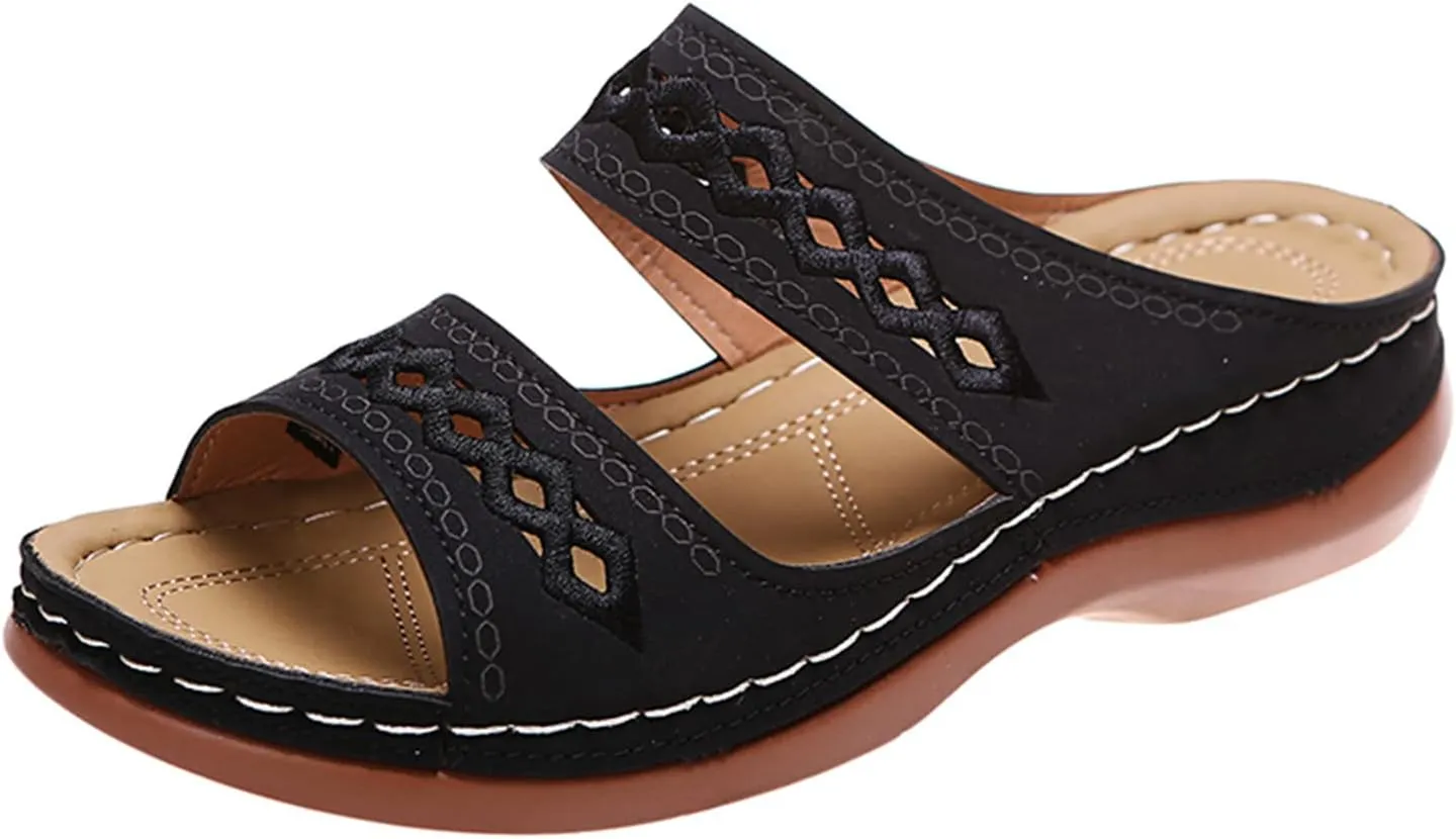 Ladmiple Summer Sandals for Women 2023,Womens Sandals Orthopedic Open Toe Sandals Retro Anti Slip Comfy Breathable Shoes