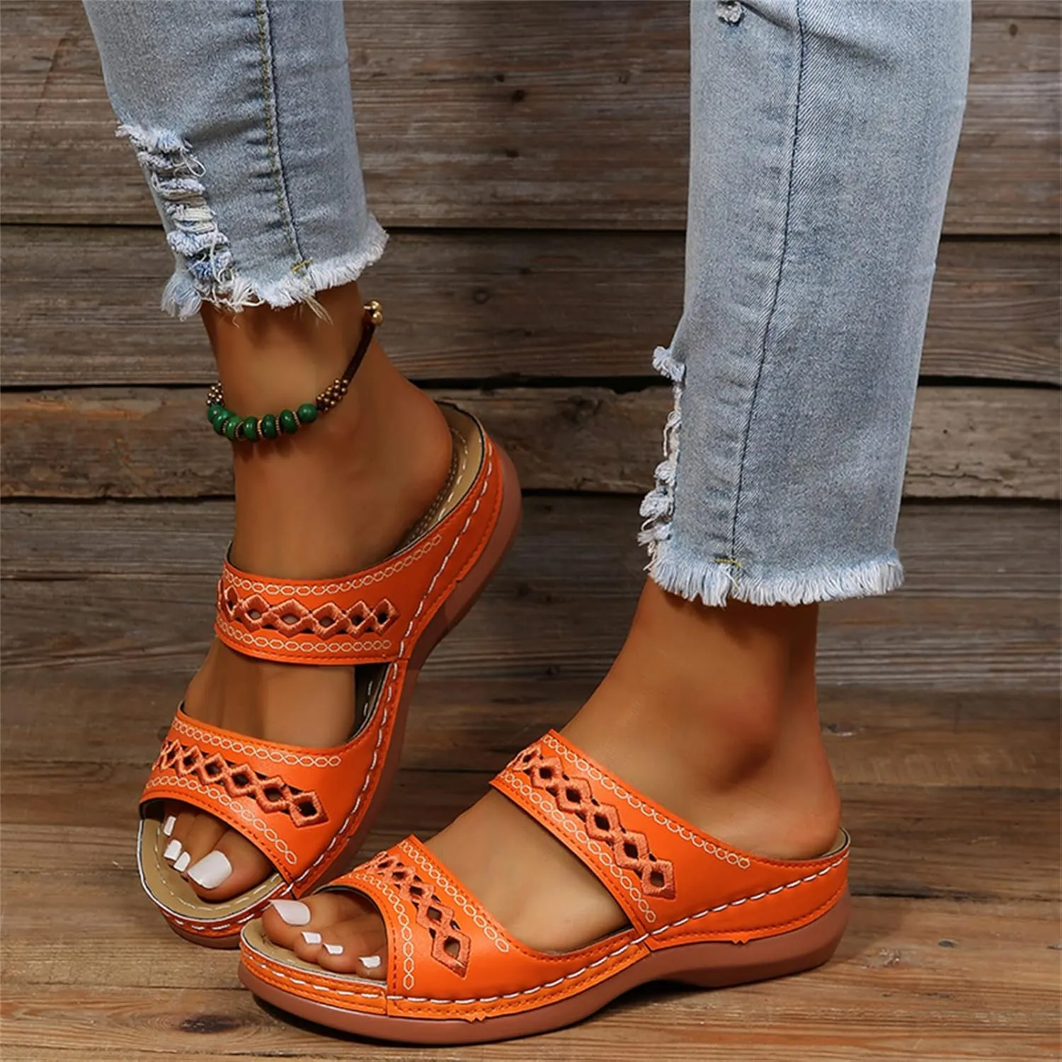 Ladmiple Summer Sandals for Women 2023,Womens Sandals Orthopedic Open Toe Sandals Retro Anti Slip Comfy Breathable Shoes