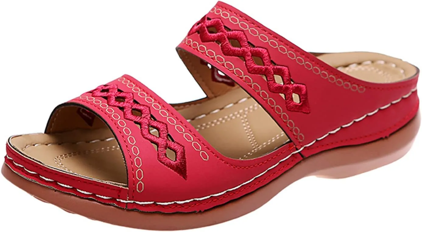 Ladmiple Summer Sandals for Women 2023,Womens Sandals Orthopedic Open Toe Sandals Retro Anti Slip Comfy Breathable Shoes