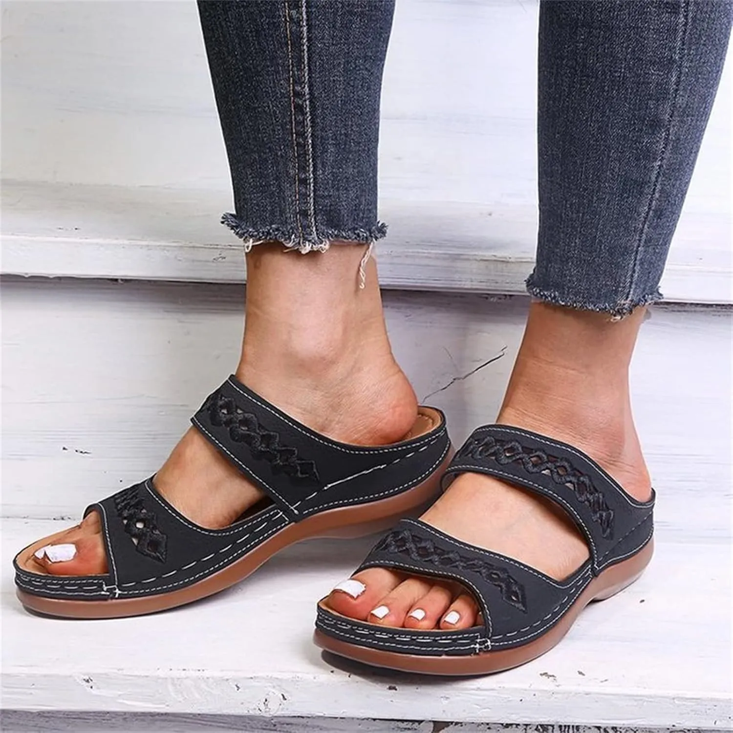 Ladmiple Summer Sandals for Women 2023,Womens Sandals Orthopedic Open Toe Sandals Retro Anti Slip Comfy Breathable Shoes