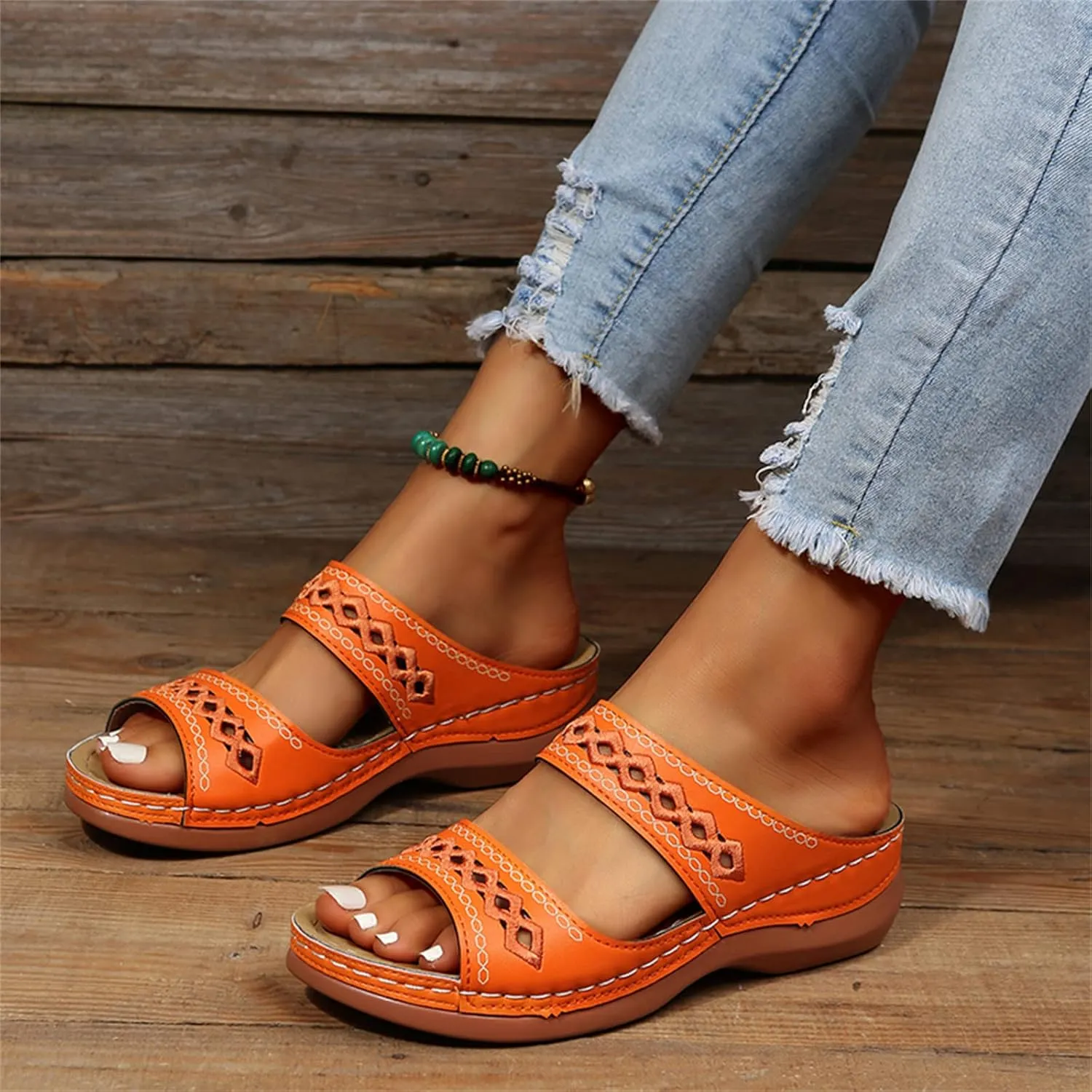 Ladmiple Summer Sandals for Women 2023,Womens Sandals Orthopedic Open Toe Sandals Retro Anti Slip Comfy Breathable Shoes