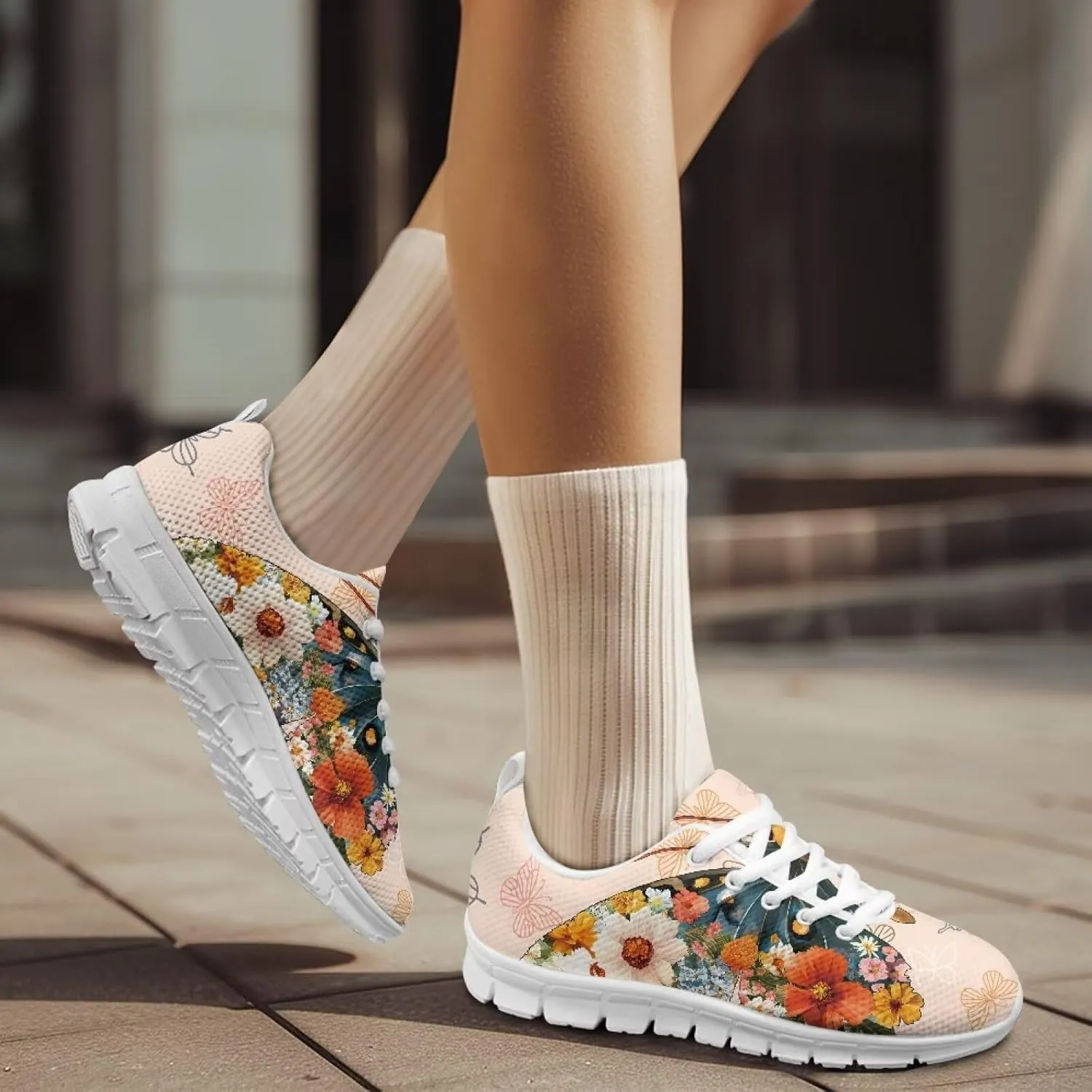Lightweight Walking Sneakers Women Road Running Tennis Workout Athletic Shoes Non-Slip Breathable Work Shoes for Women Sneakers US 5-12
