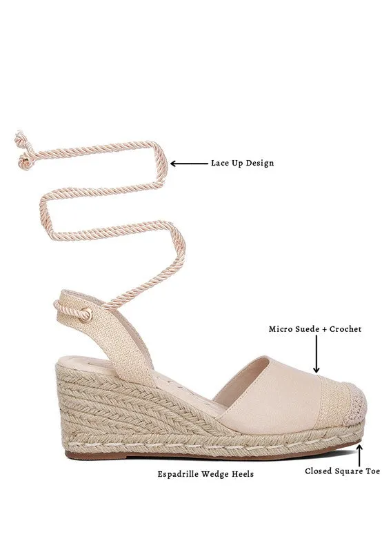 London Rag Aiden Lace-Up Crochet Espadrilles