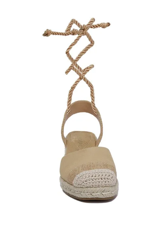 London Rag Aiden Lace-Up Crochet Espadrilles