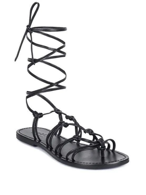 Loving Summer Tie Up Leather String Flats