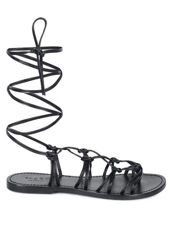Loving Summer Tie Up Leather String Flats