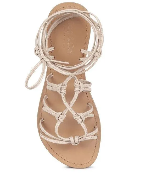 Loving Summer Tie Up Leather String Flats