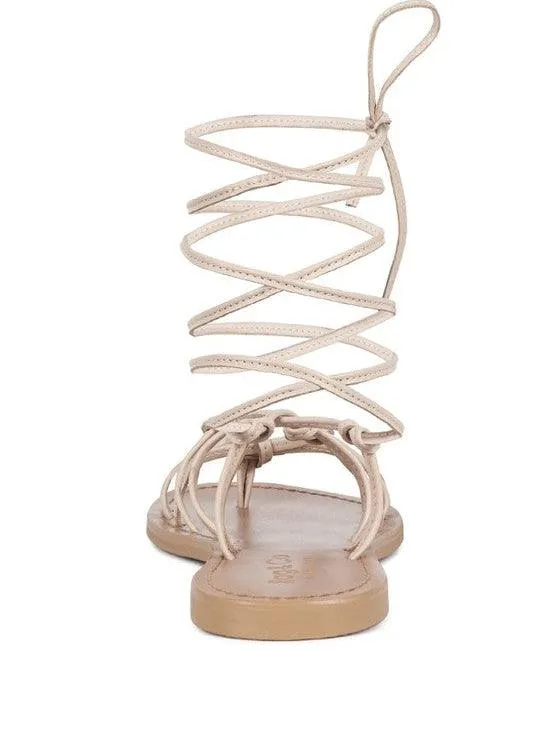 Loving Summer Tie Up Leather String Flats