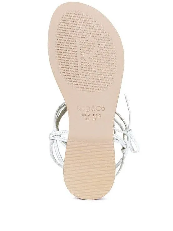 Loving Summer Tie Up Leather String Flats
