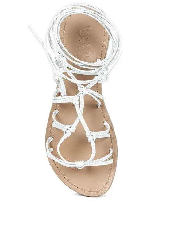 Loving Summer Tie Up Leather String Flats