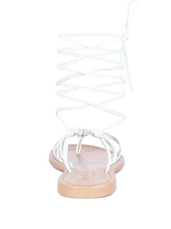Loving Summer Tie Up Leather String Flats