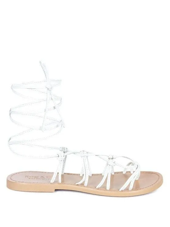 Loving Summer Tie Up Leather String Flats