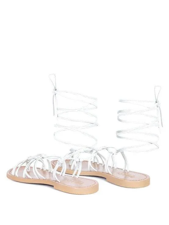 Loving Summer Tie Up Leather String Flats
