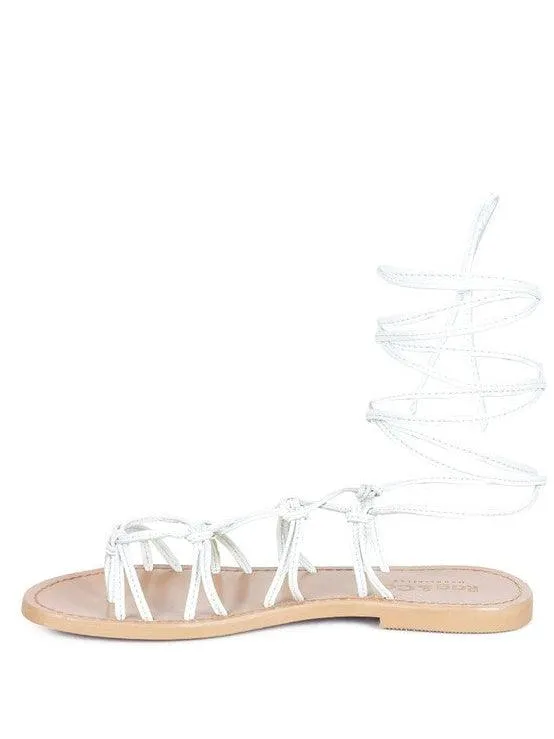 Loving Summer Tie Up Leather String Flats