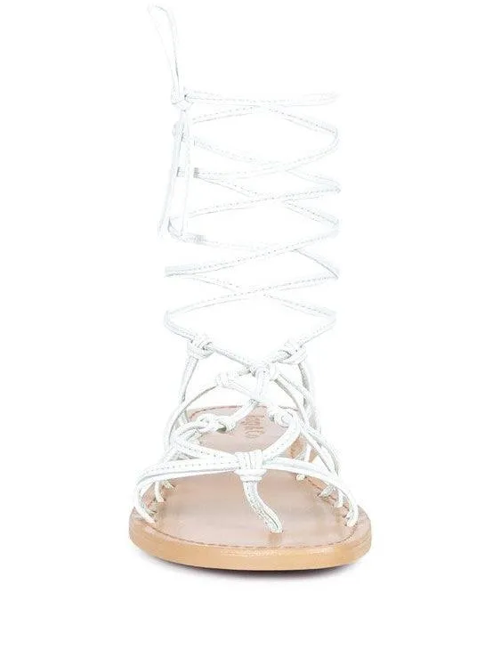 Loving Summer Tie Up Leather String Flats