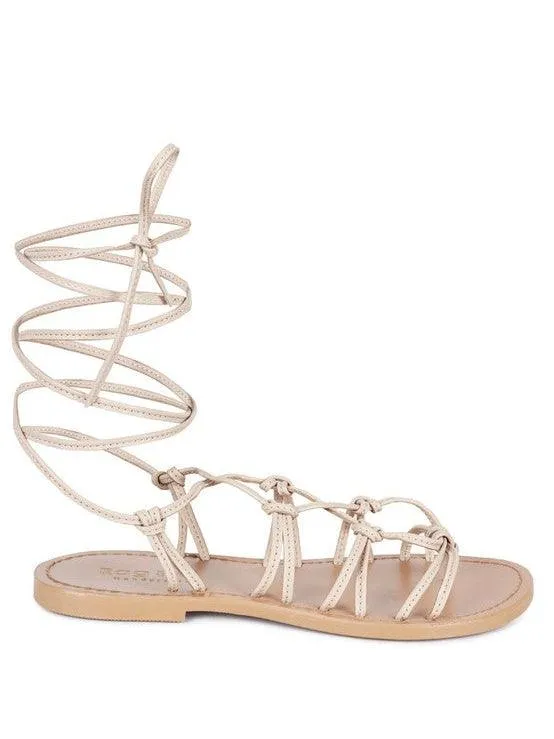 Loving Summer Tie Up Leather String Flats