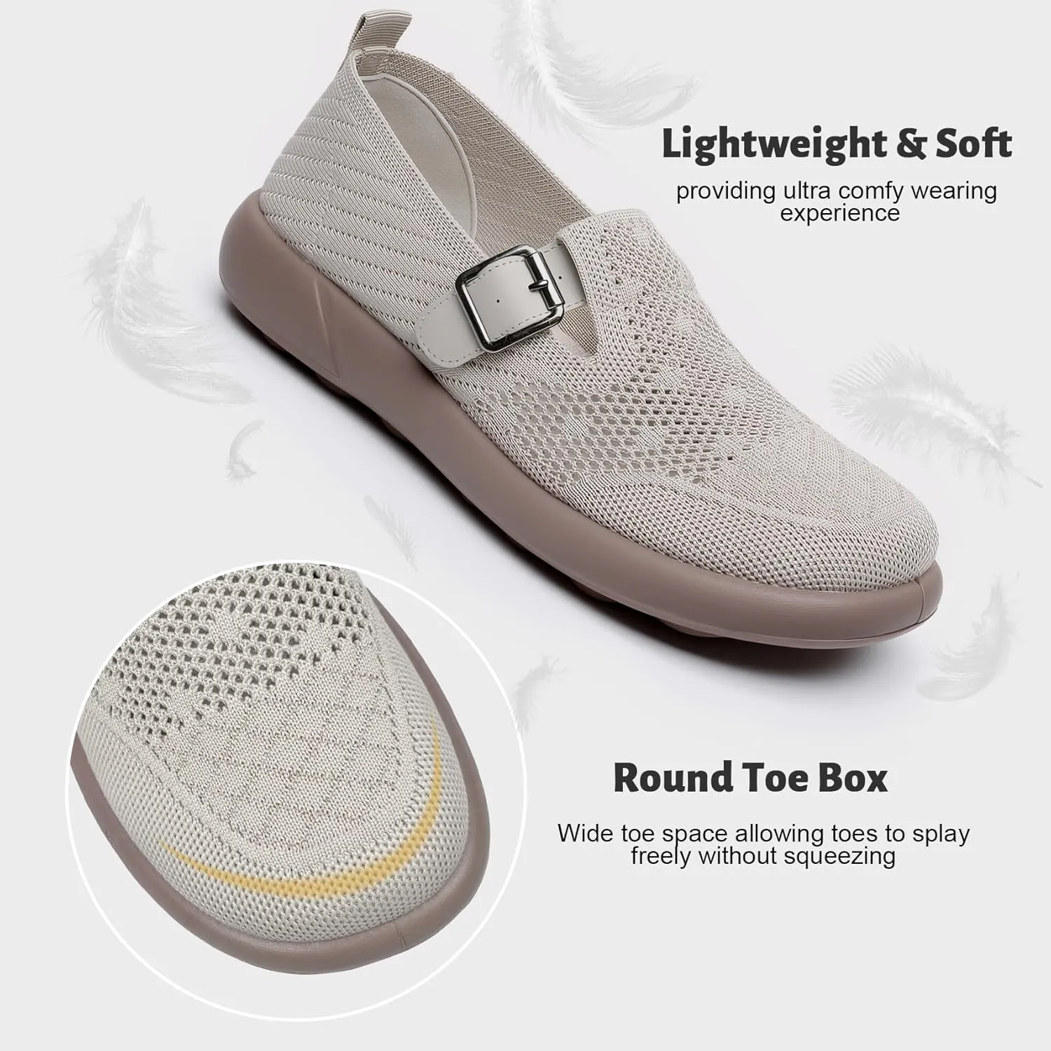 Mary Jane Shoes Women with Adjustable Strap Comfortable for Dressy Office Work Casual Ballet Flats Shoes for Women Round Toe Walking Shoes