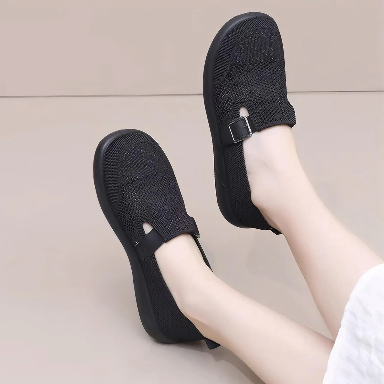 Mary Jane Shoes Women with Adjustable Strap Comfortable for Dressy Office Work Casual Ballet Flats Shoes for Women Round Toe Walking Shoes