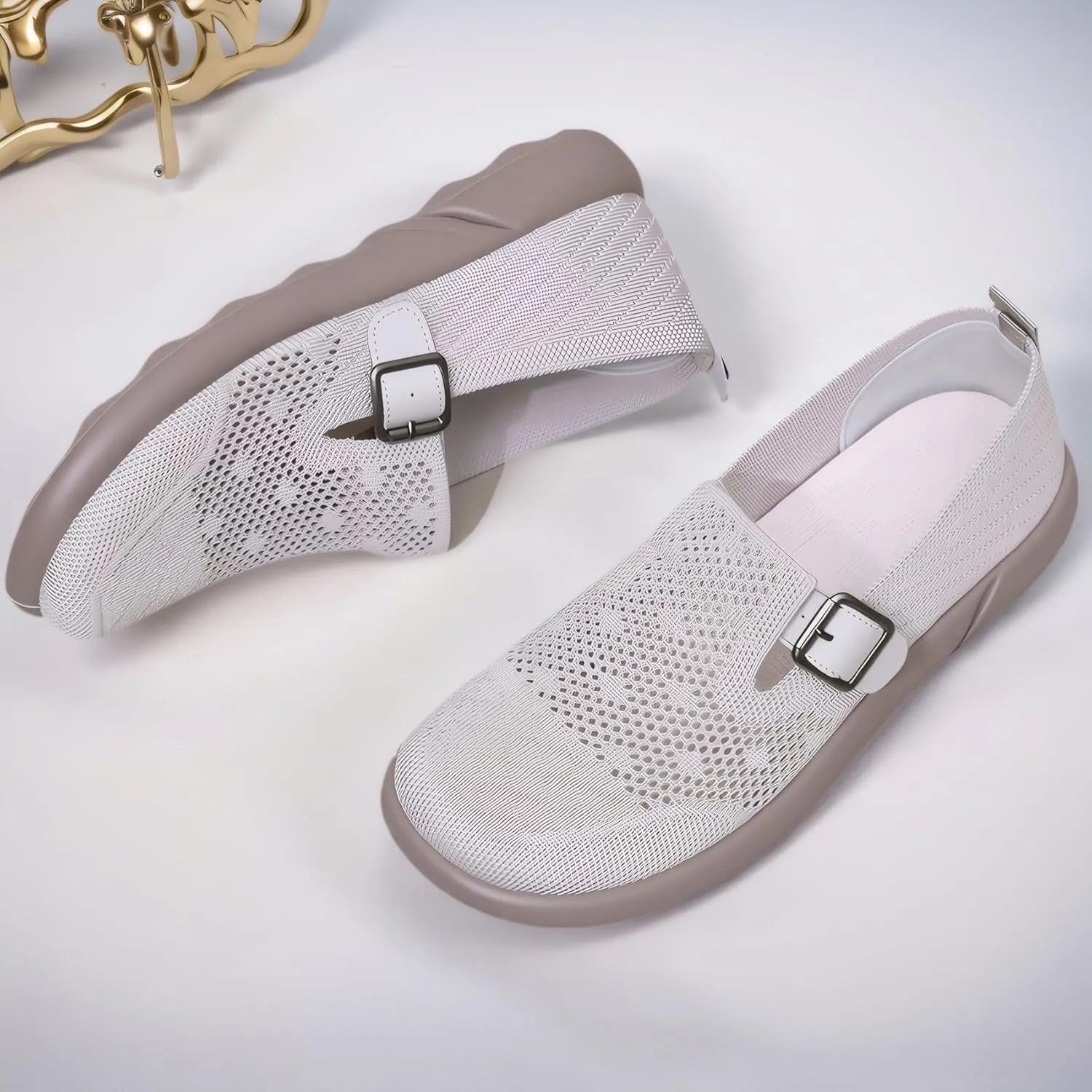 Mary Jane Shoes Women with Adjustable Strap Comfortable for Dressy Office Work Casual Ballet Flats Shoes for Women Round Toe Walking Shoes