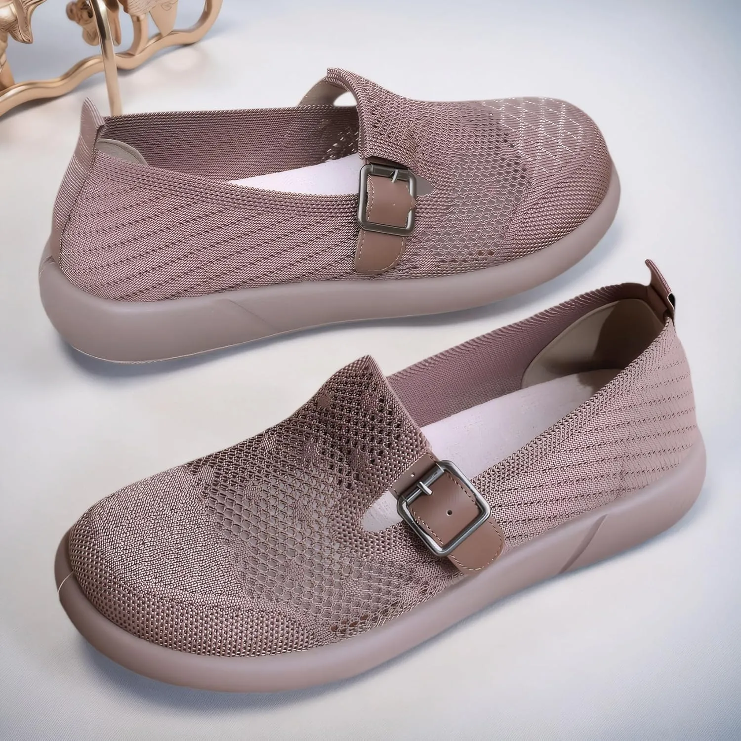 Mary Jane Shoes Women with Adjustable Strap Comfortable for Dressy Office Work Casual Ballet Flats Shoes for Women Round Toe Walking Shoes