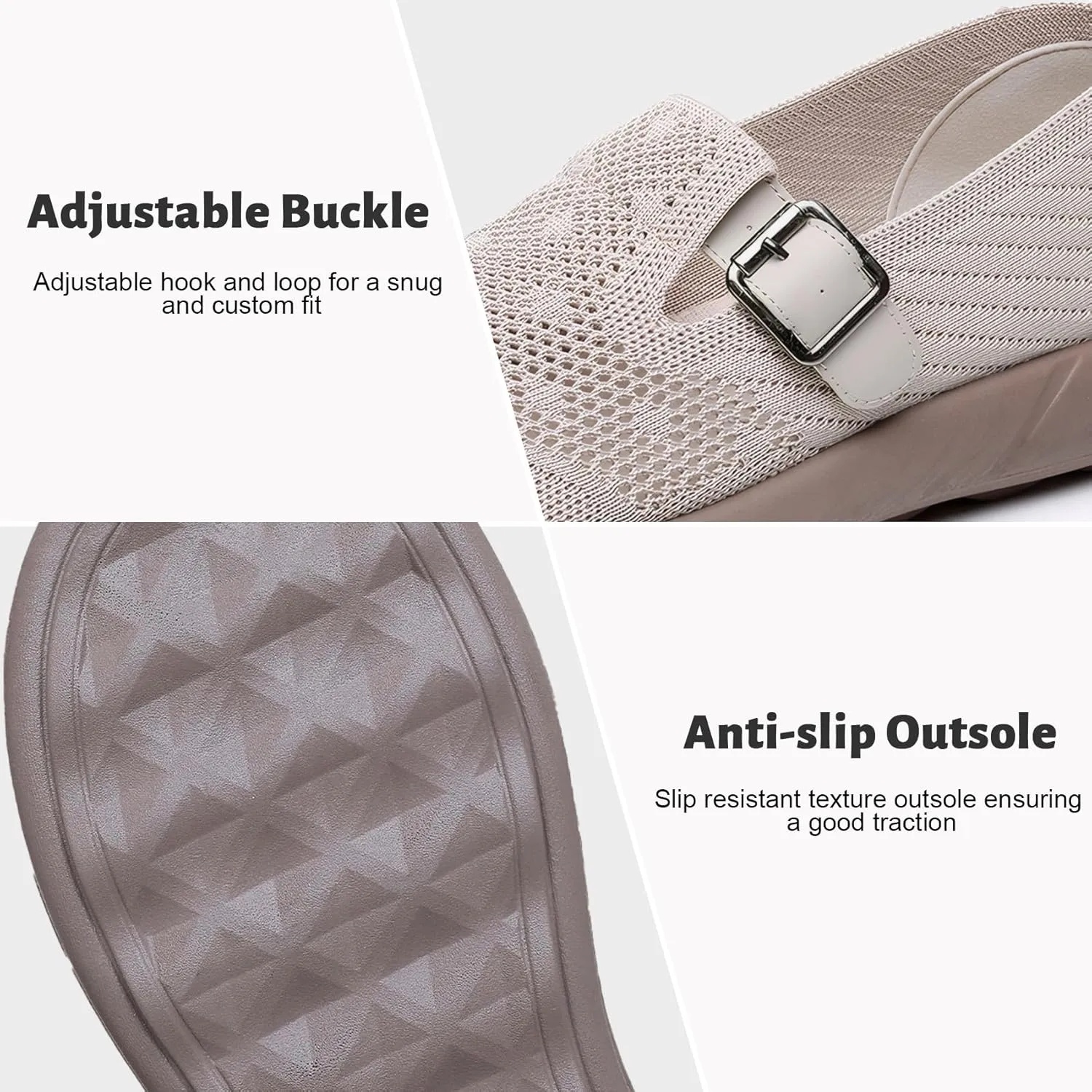 Mary Jane Shoes Women with Adjustable Strap Comfortable for Dressy Office Work Casual Ballet Flats Shoes for Women Round Toe Walking Shoes
