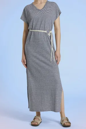 Mat De Misaine Dress Ecru Marine Blue Stripe Rimatara-248R 1121