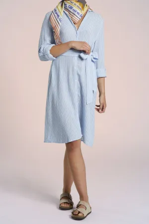 Mat De Misaine Shirt Dress Raye Blue Stripe Nuage Recif-4188 R222