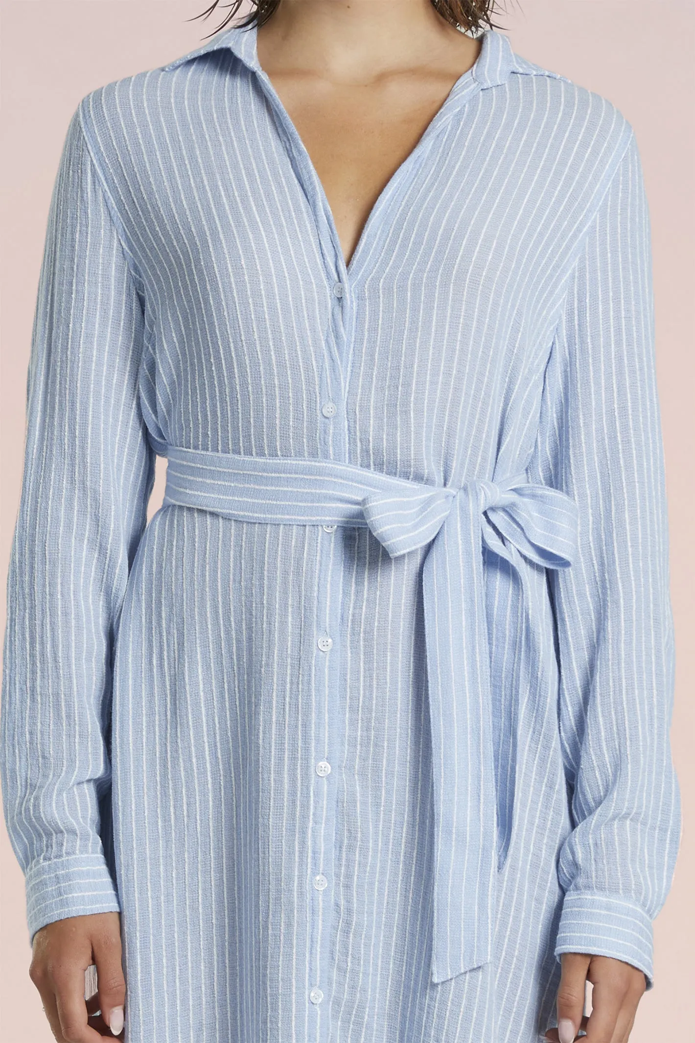 Mat De Misaine Shirt Dress Raye Blue Stripe Nuage Recif-4188 R222