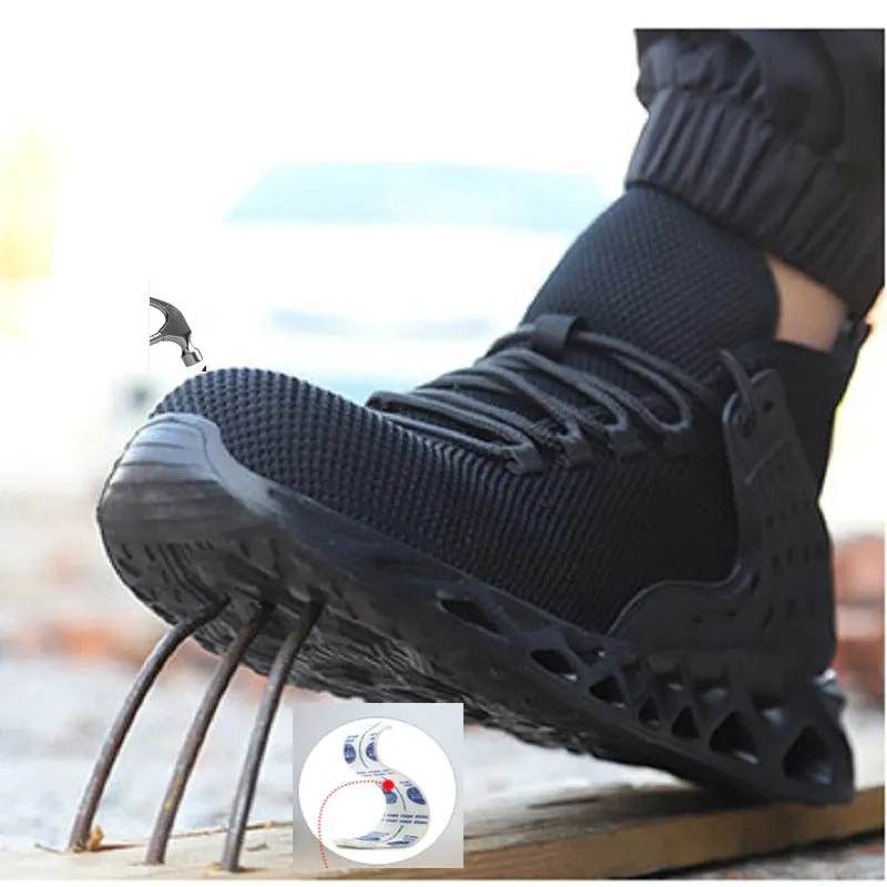 Men Safety Shoes with Metal Toe / Work Boots with Steel Toe / Waterproof Breathable Sneakers