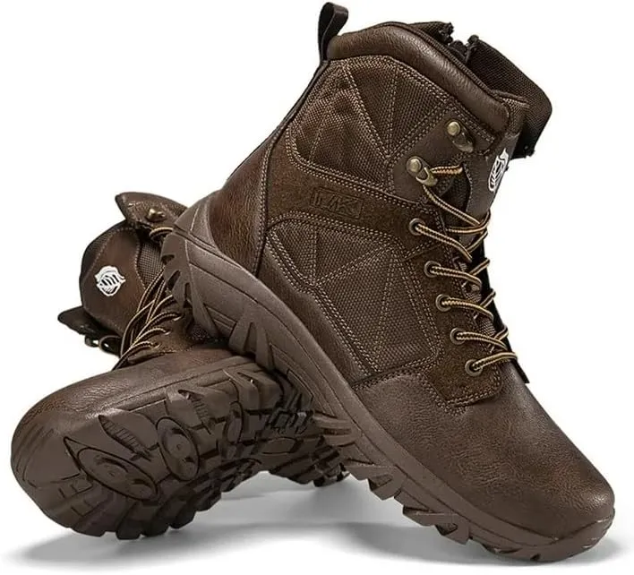 Men's Ankle High Waterproof Hiking Boots Outdoor Lightweight Work Boots