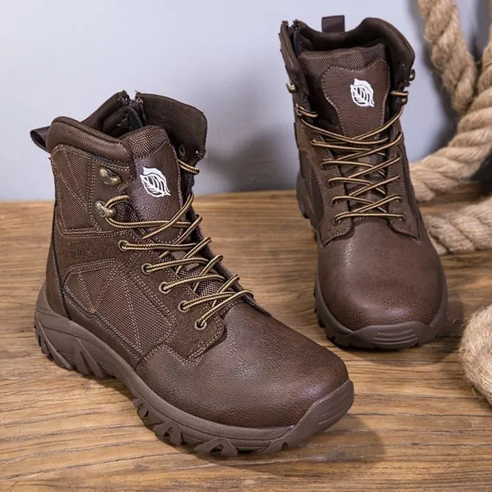 Men's Ankle High Waterproof Hiking Boots Outdoor Lightweight Work Boots