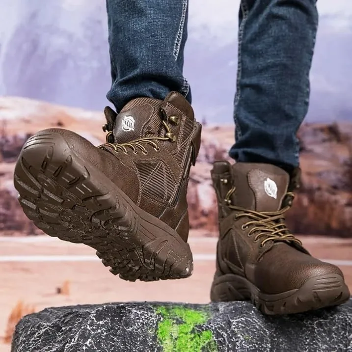 Men's Ankle High Waterproof Hiking Boots Outdoor Lightweight Work Boots