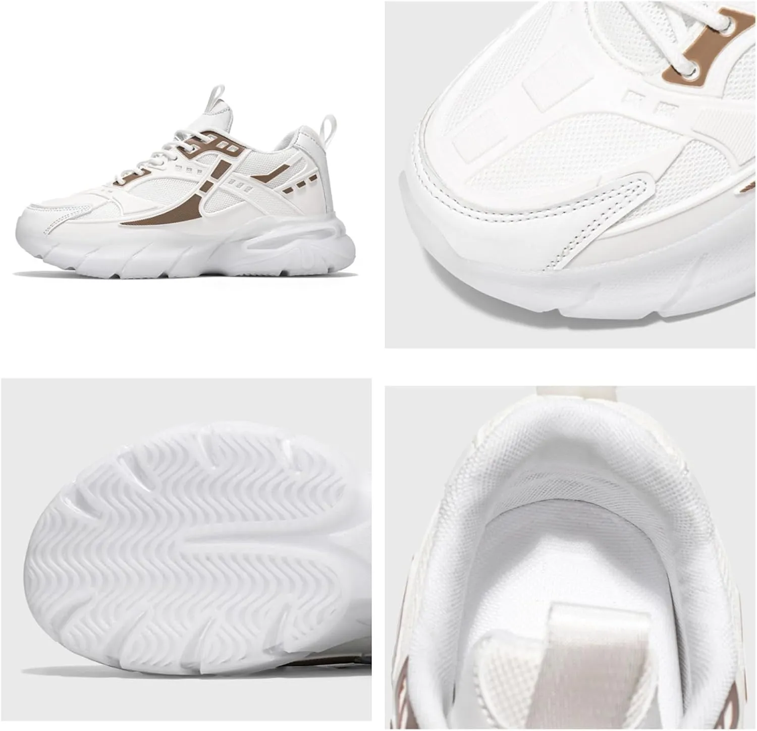 Mens Fashion Breathable Mesh Lace Up Chunky Sneakers Platform Non Slip Workout Walking Shoes Casual Running Dad Shoes