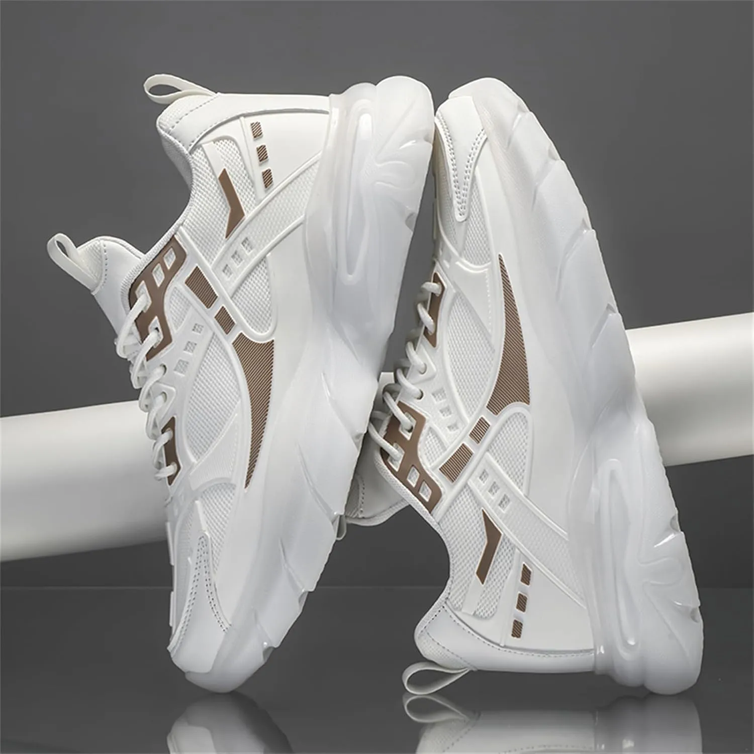 Mens Fashion Breathable Mesh Lace Up Chunky Sneakers Platform Non Slip Workout Walking Shoes Casual Running Dad Shoes