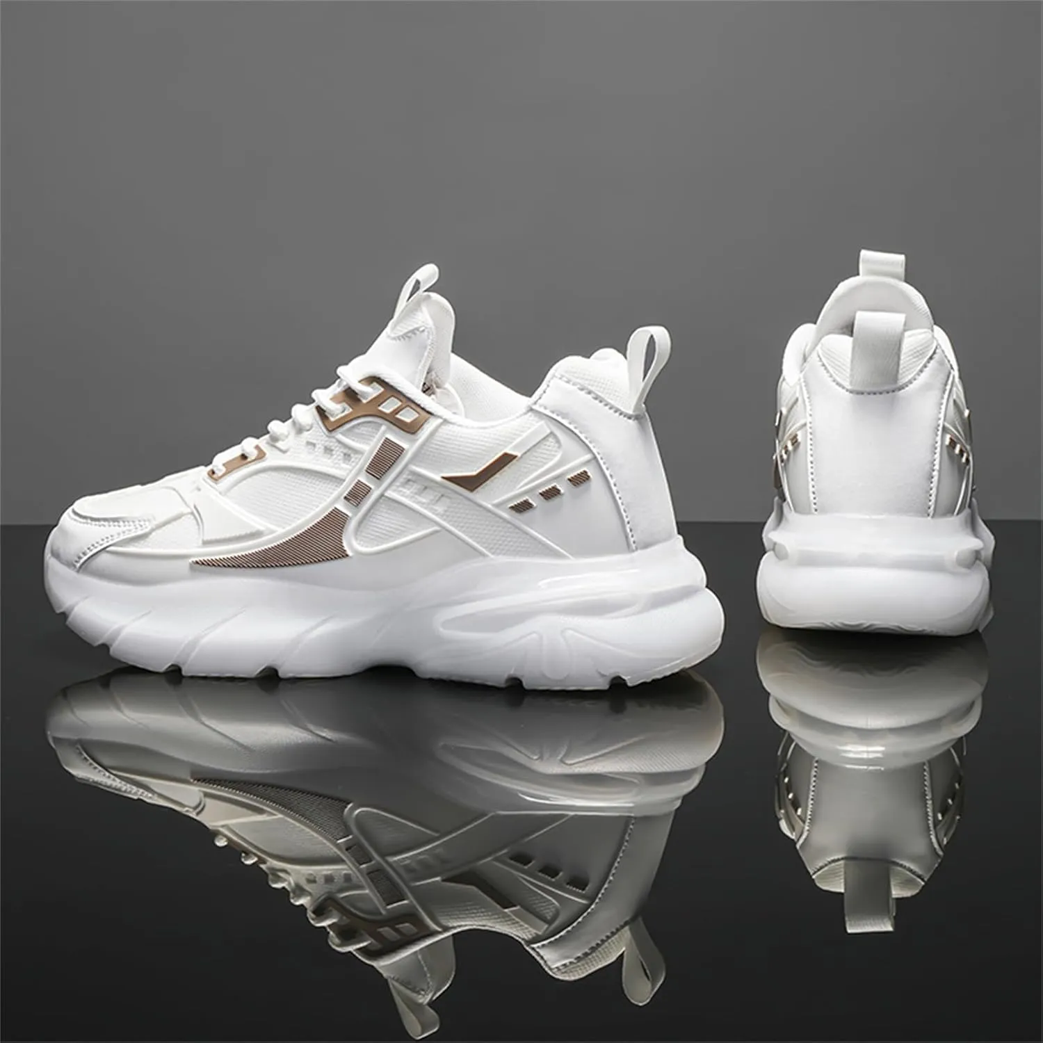 Mens Fashion Breathable Mesh Lace Up Chunky Sneakers Platform Non Slip Workout Walking Shoes Casual Running Dad Shoes