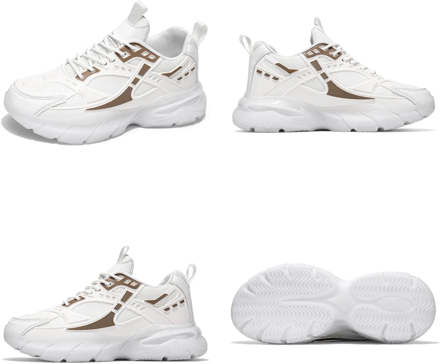 Mens Fashion Breathable Mesh Lace Up Chunky Sneakers Platform Non Slip Workout Walking Shoes Casual Running Dad Shoes