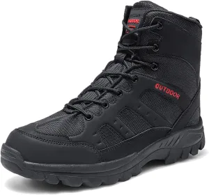 Men's Lightweight Waterproof Hiking Boots Side Zipper Outdoor Work Boots