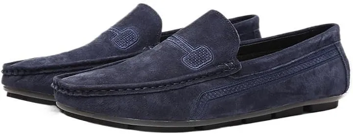 Men's Loafers Faux Leather Stitching Details Suede Vamp Rubber Sole Flat Heel Comfortable Lightweight Classic Fashion Slip On