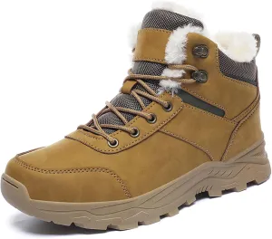 Men's Snow Boots Winter Warm Hiking Ankle Boots Outdoor Non-Slip Hiking Boots Fur Lined Warm Casual Winter Work Boots-Men's Large Size-6-14 US Size