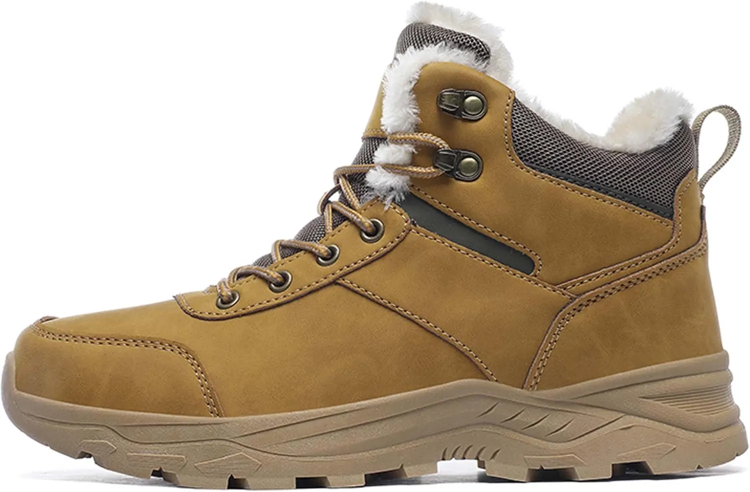 Men's Snow Boots Winter Warm Hiking Ankle Boots Outdoor Non-Slip Hiking Boots Fur Lined Warm Casual Winter Work Boots-Men's Large Size-6-14 US Size