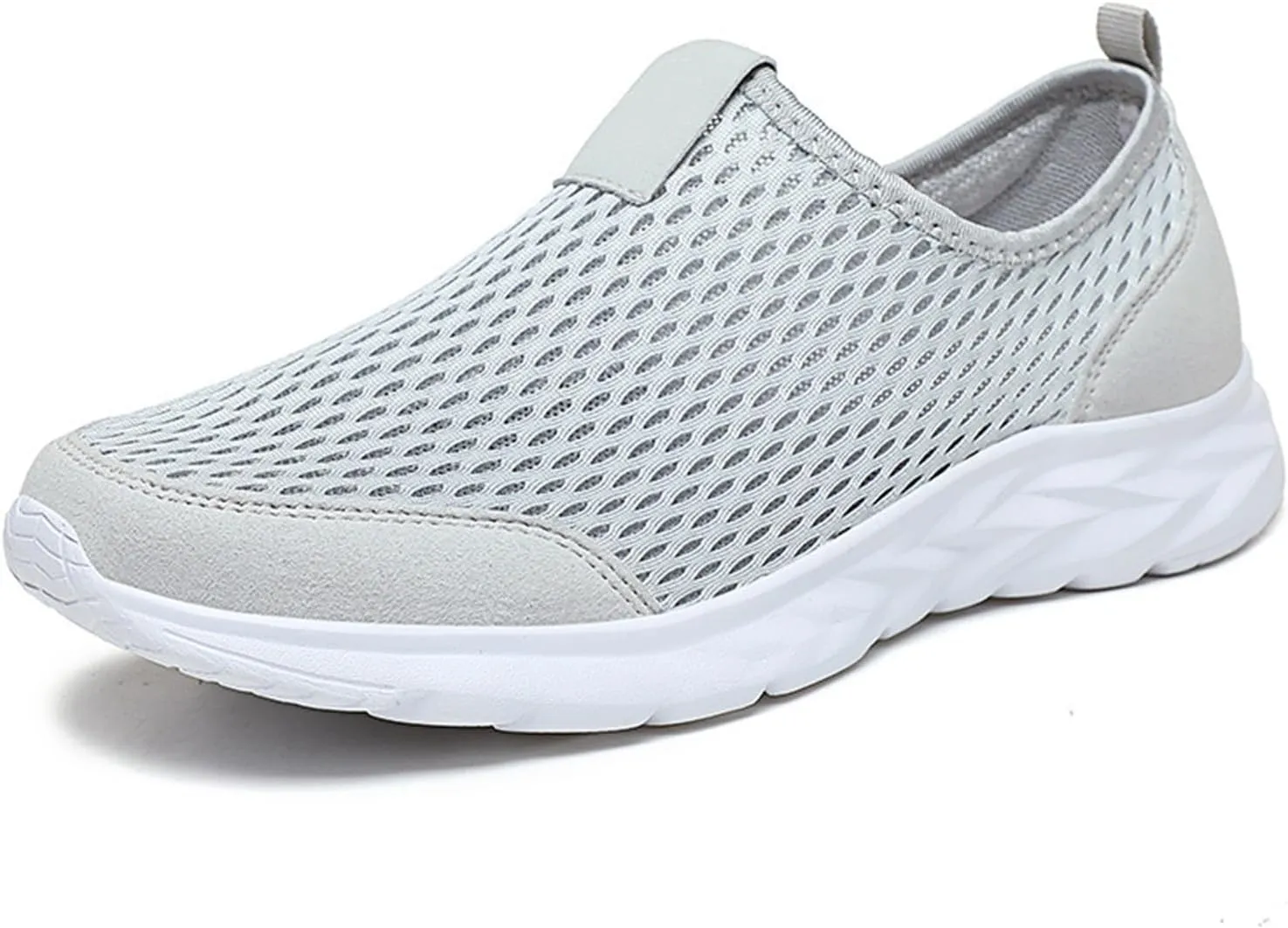 Mens Walking Running Shoes Arch Support Mesh Non Slip Shoes Lightweight Soft No Lace Shoe Casual Breathable Comfortable Classic Basic Sneakers Seasonal Hollowed Out Tennis Outdoor Beach Sports Flats