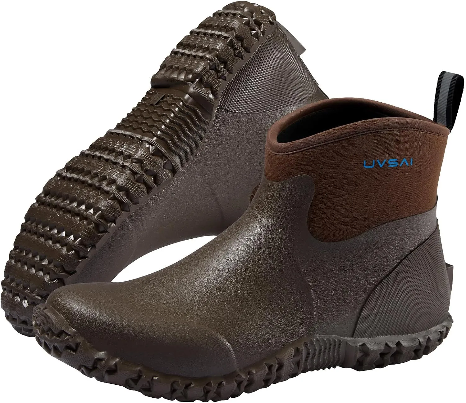 Men's Waterproof 5.3-inch Ankle High Garden Shoes Rain Boots Slip-On Footwear for Gardening Farming Lawn Care Yard Work