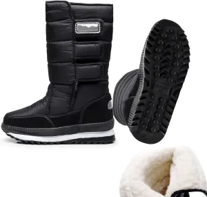 Men's Winter Snow Boots Waterproof Lightweight Warm Fashion Mid Calf Boot (black, Adult, Men, 13, Numeric, US Footwear Size System, Wide)