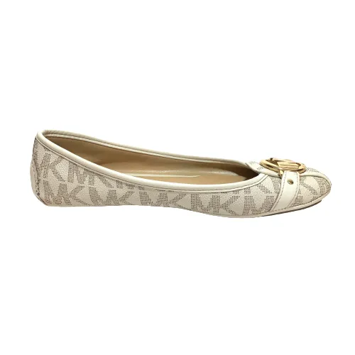 Michael Kors Vanilla Monogram Fulton Moccasin Flats | Pre Loved |