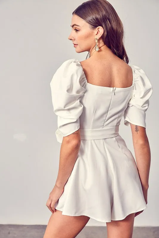 Mini Dress Romper (Off White)