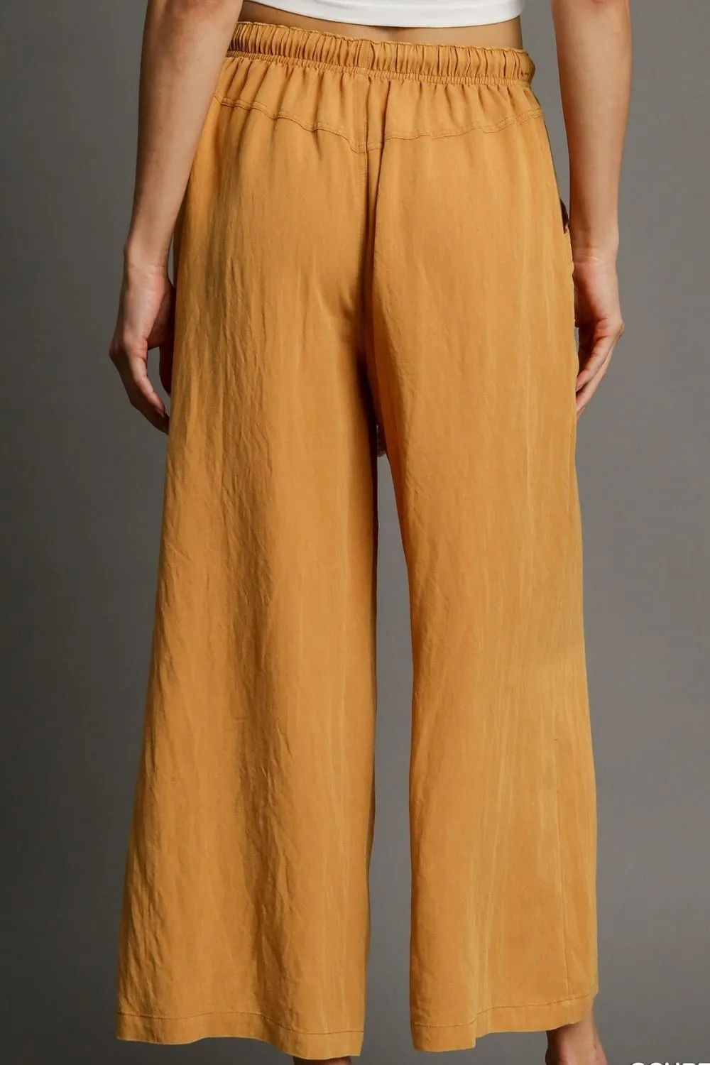 Mustard Rope Drawstring Wide-Leg Pants