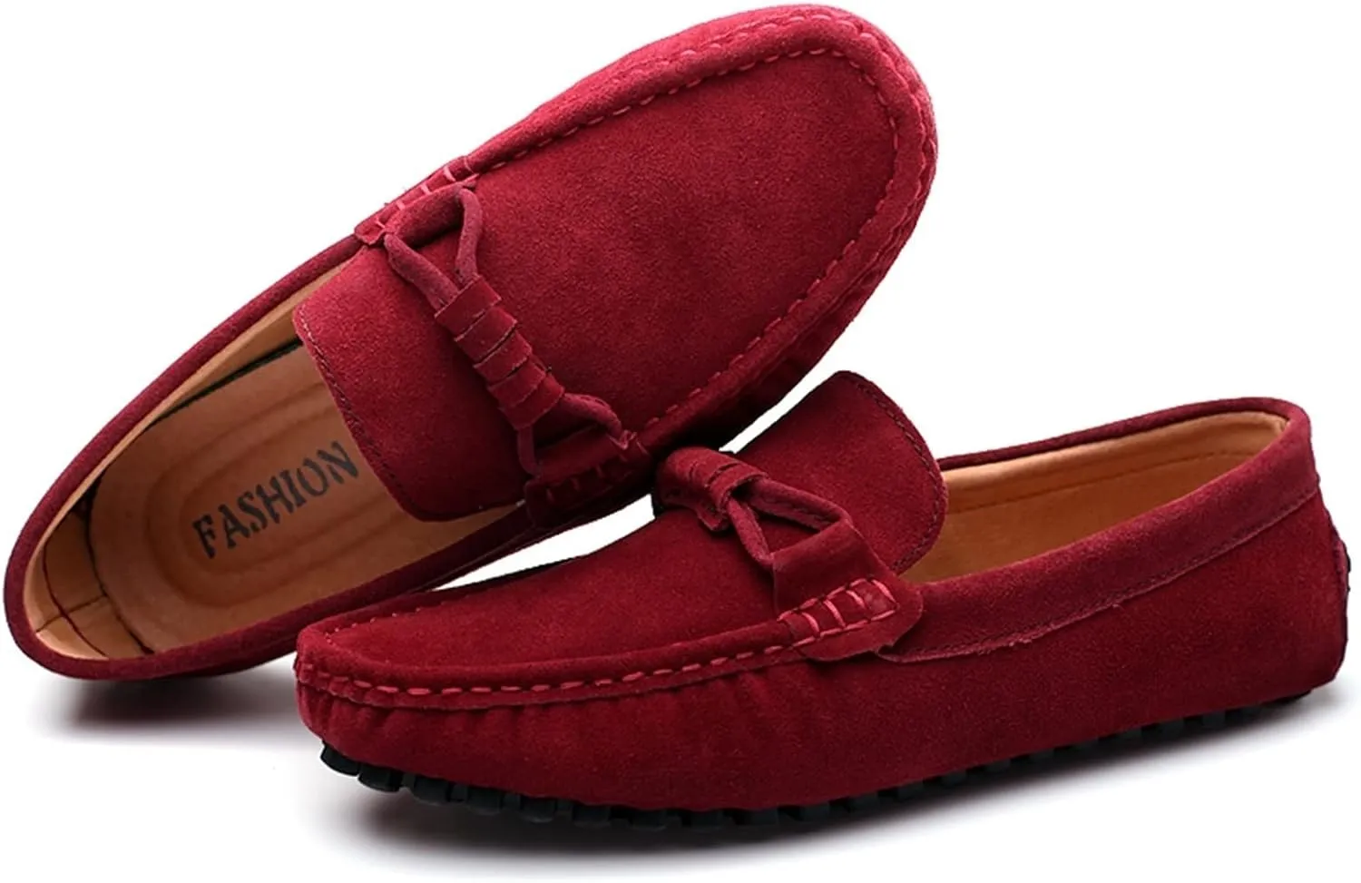 New Mens Loafers Round Toe Driving Loafers Suede Vamp Comfortable Anti-slip Flexible Prom Slip-on
